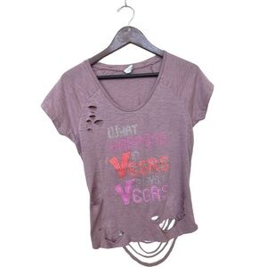 What Happens In Vegas Stays In Vegas Bling Distressed Fun T Shirt Size Small